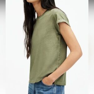 ALL SAINTS ANNA CREW NECK SHORT SLEEVE T-SHIRT earth green size medium